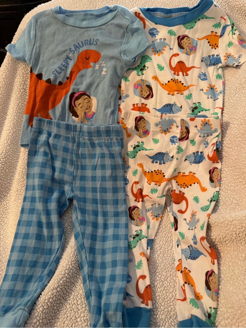 Ms. Rachel 2 Pair Light Blue and Orange Dinosaur Toddler Set Size 2T B18